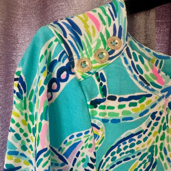 Unique Lilly Pulitzer UPF 50+ Sophie Bermuda Blue Turtle Dress - Picture 7 of 11